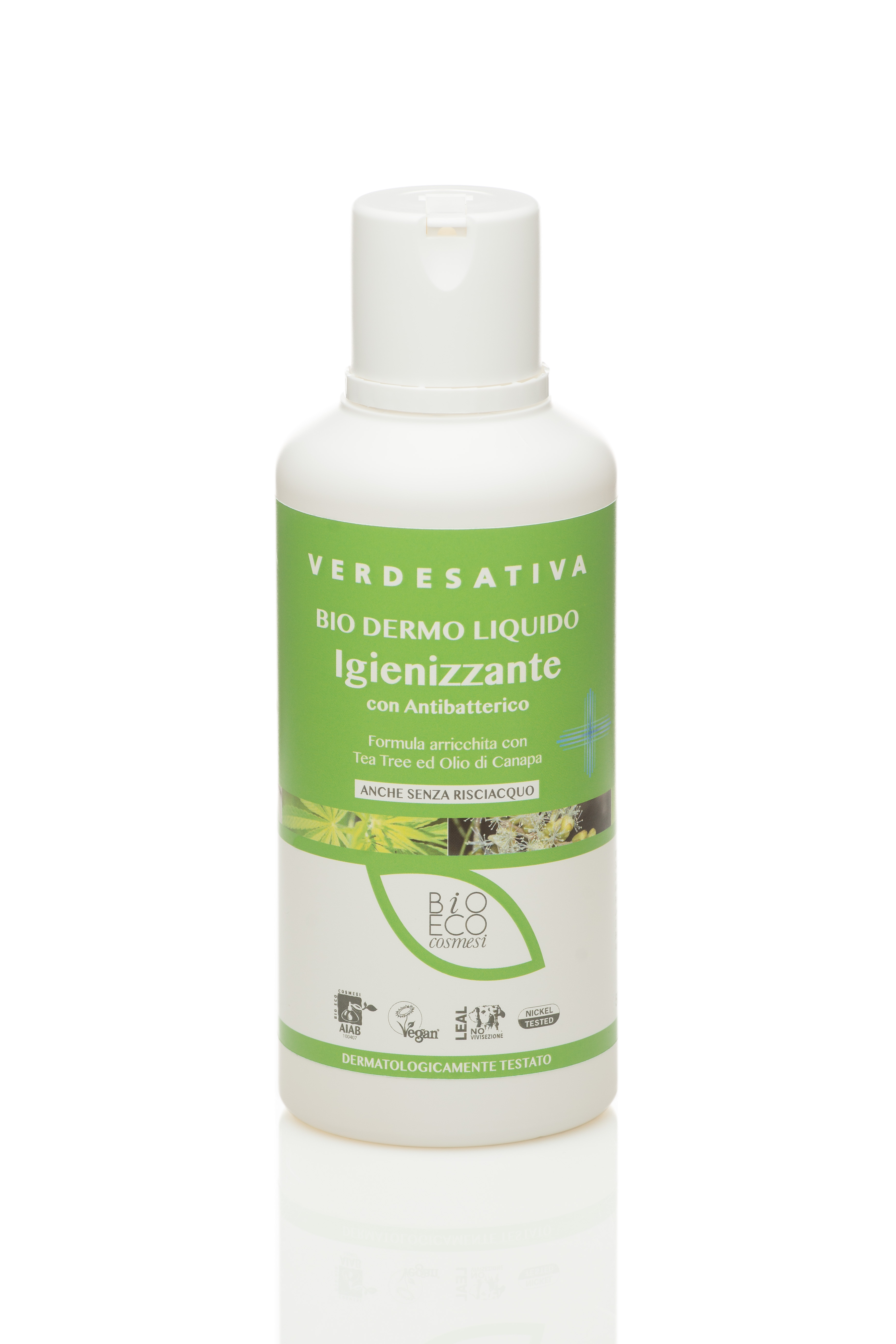Detergente antibatterico Biodermoliquido, con tea tree & aloe vera - 500ml