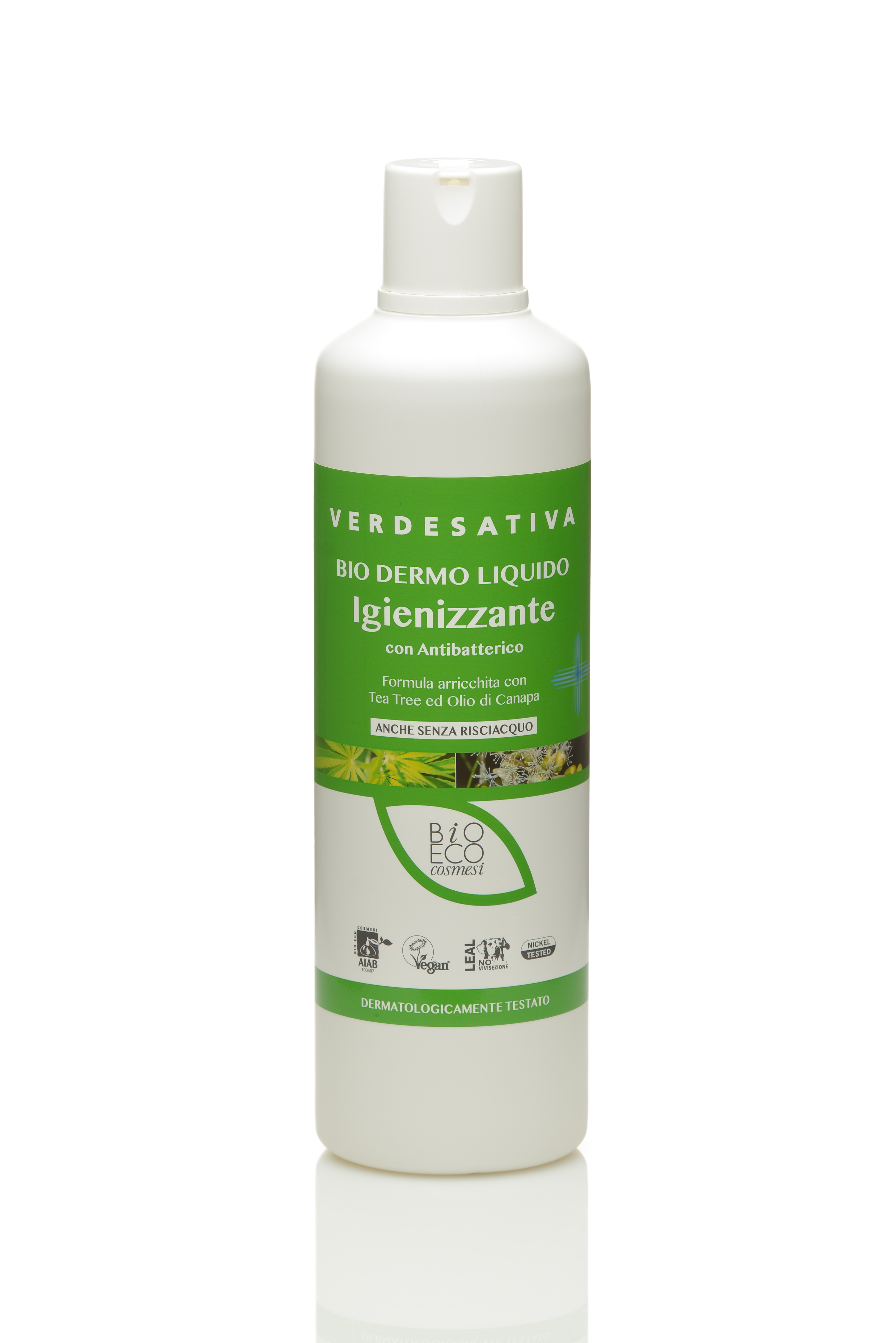 Detergente antibatterico Biodermoliquido, con tea tree & aloe vera - 1lt