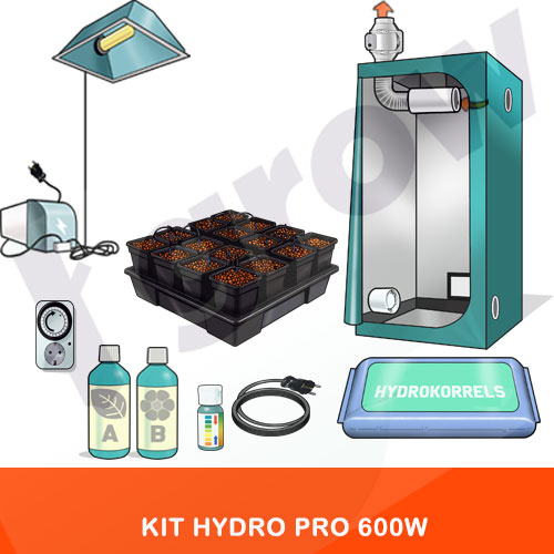 Kit Indoor Idroponica 600W - PRO 16 Vasi